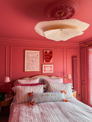 bedroom makeover renovation colour drenching panelling